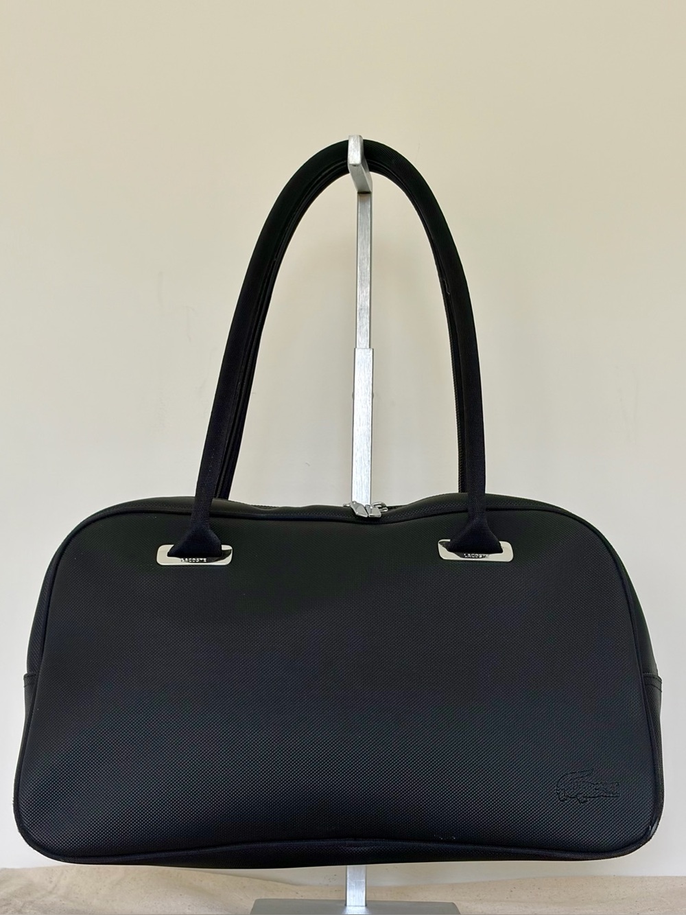 Vintage Lacoste Black Shoulder Tote Classic II Bag